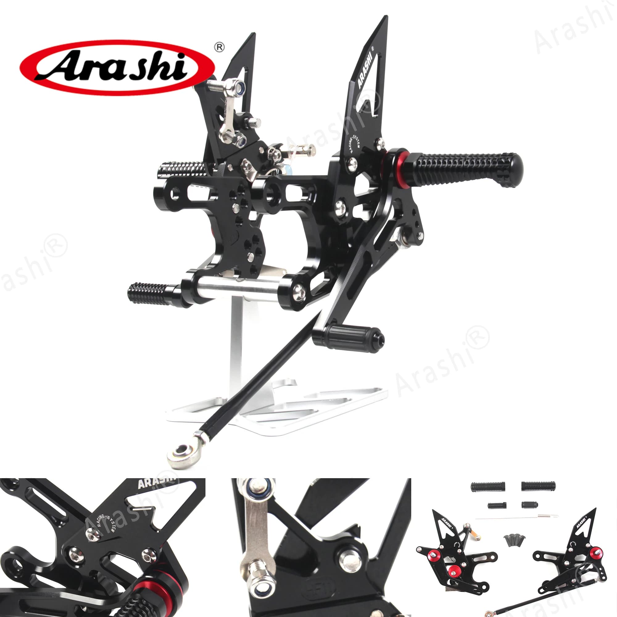 Arashi ZX-10R CNC Regolabile Rearset Poggiapiedi Per KAWASAKI NINJA ZX10R ZX 10R 2008 2009 2010 Pedane Resto Posteriore Pedane 08 09