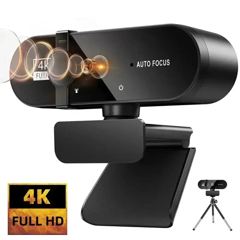 NUOVA Webcam 4K 1080P, Mini Telecamera 2K Full HD con Microfono, 30fps, Webcam USB per Auto, PC, Laptop, Riprese Video