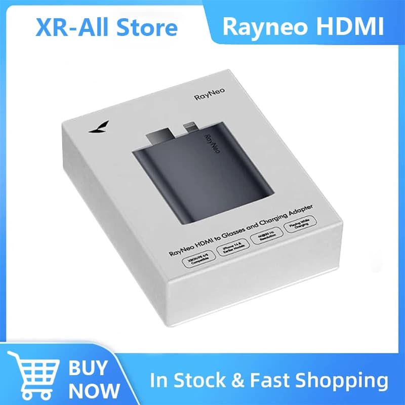 Adattatore HDMI RayNeo per iPhone Illuminazione Dispositivi HDMI Batteria integrata e carica e riproduzione Compatibile con Air 3s / Air 2s / Air 2