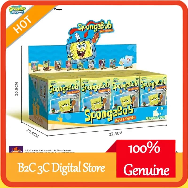 AREAX Original SpongeBob Bikini Bottom Day Building Block Blind Box Mini Hanging Decoration Carton Animated Cute Fans' Gift