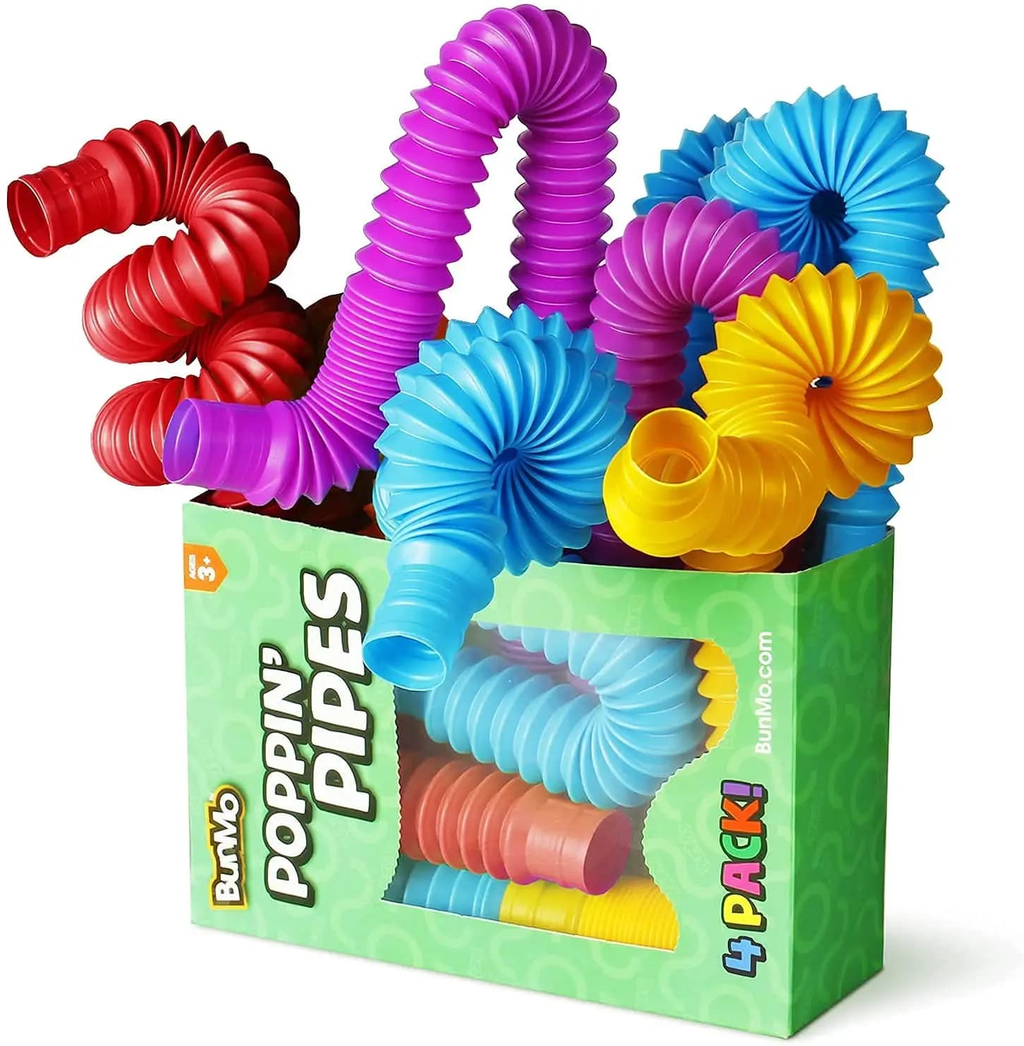 Pack of 4 mini colored pop tube sensory toys for building educational toys for stress, autism, ADHD