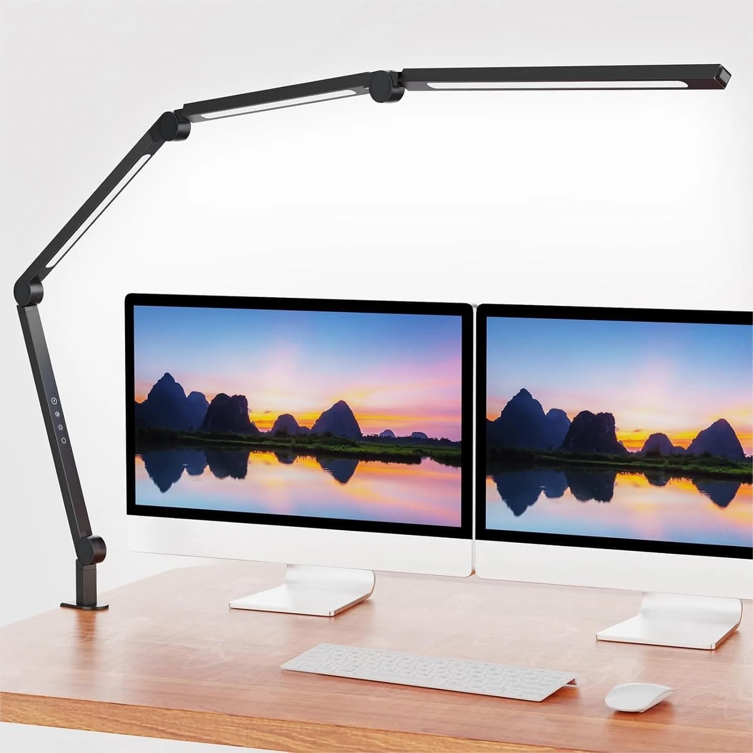 Lampada da Scrivania LED con Morsetto, Luce per Architetti con Braccio Orientabile, Dimmerabile e Regolabile per Ufficio e Casa