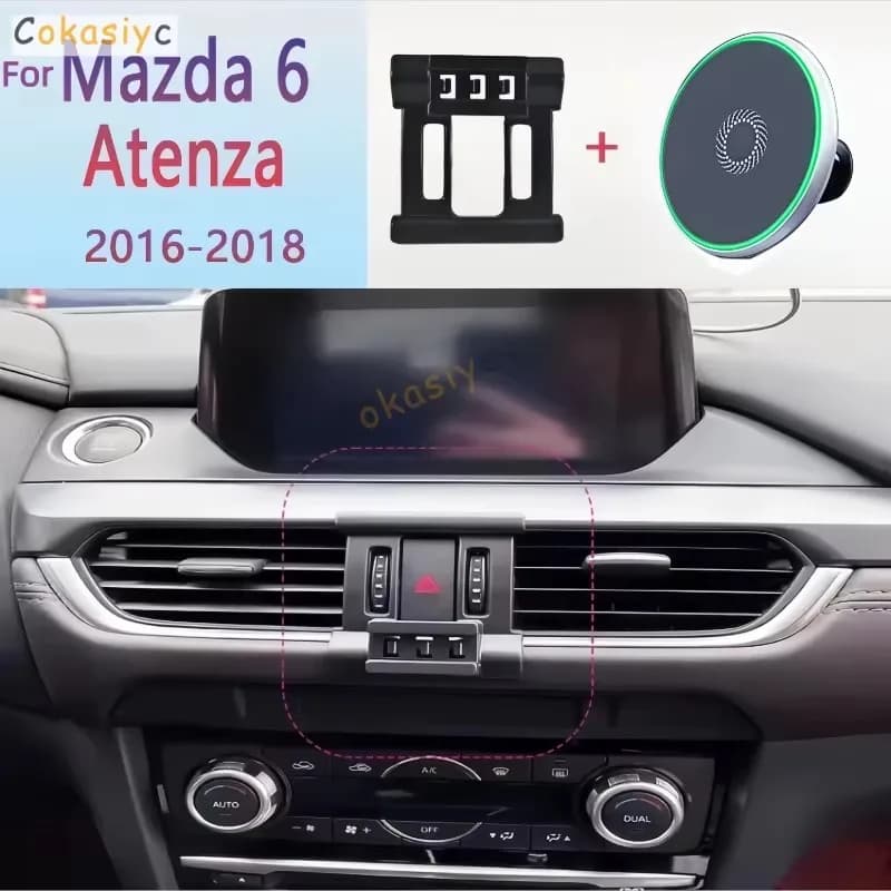 Car Phone Magnetic Stand For Mazda 6 Atenza 2016 2017 2018 Magnetic Car Phone Holder Wireless Charging Phone Stand Base