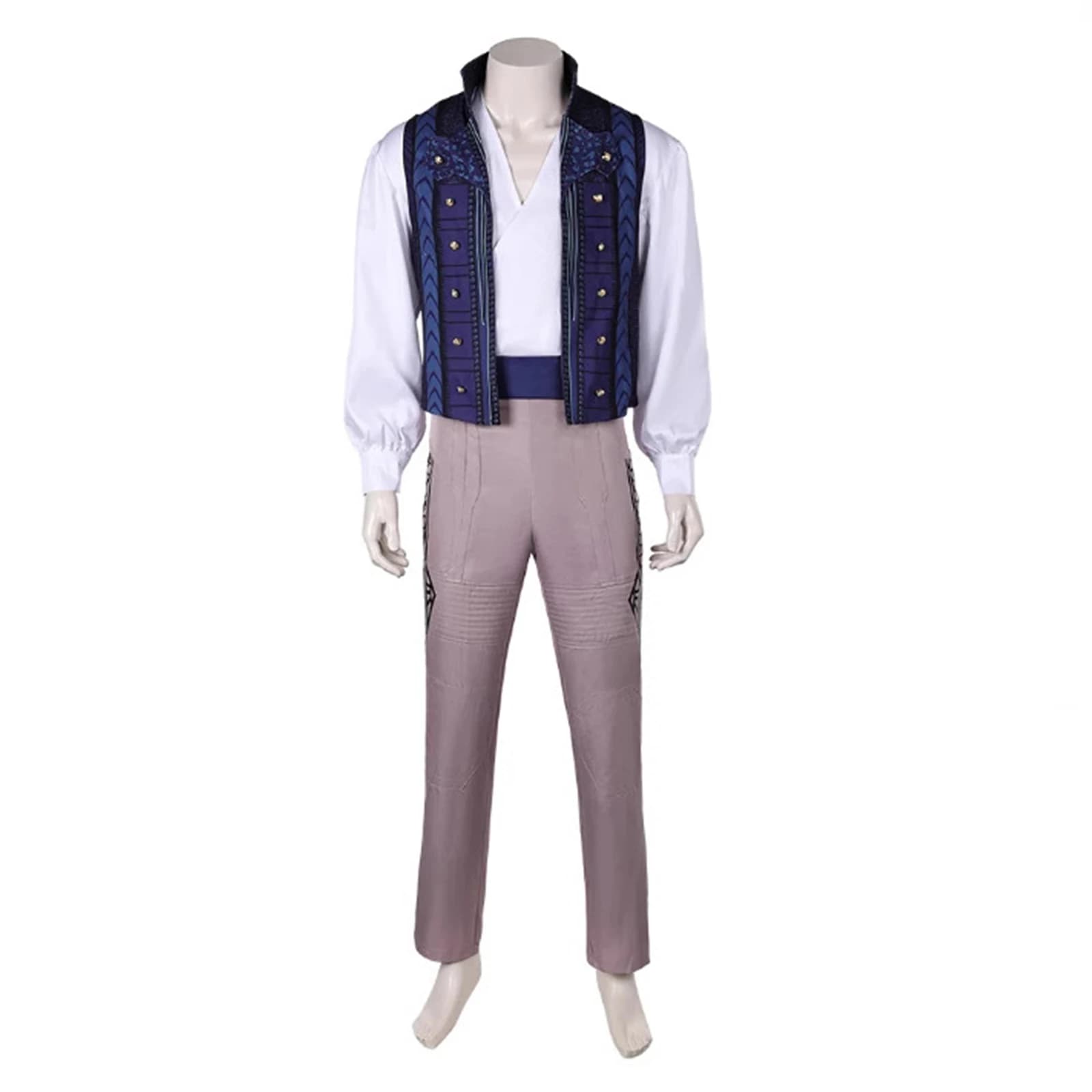 Costume da Cosplay di Fiyero dal Musical Wicked, Set Uniforme con Pantaloni Bianchi, Gilet e Cintura per Uomo, Outfit per Feste di Carnevale