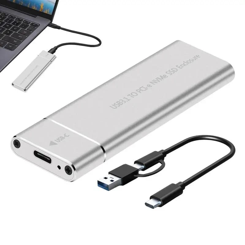Adattatore USB M.2 Lettore di dischi rigidi 3.1 Gen 2 Custodia SSD USB3.1 M.2 Custodia mobile Lettore di dischi rigidi Custodia per disco rigido esterno in metallo