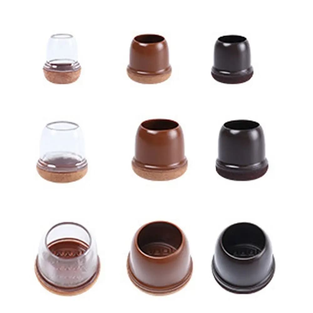 4PCS New TPE Table Leg Protector Covers Felt Floor Protectors Chair Foot Caps Durable Circular Table Foot Pads Furniture