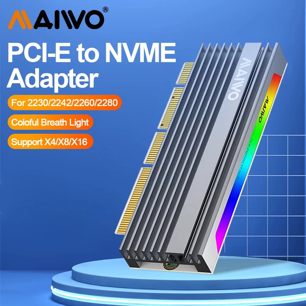 Scheda di espansione adattatore SSD MAIWO M.2 NVME Scheda convertitore da NVMe a PCIe X4 X8 X16 Scheda di espansione unità a stato solido per SSD M2 NVME