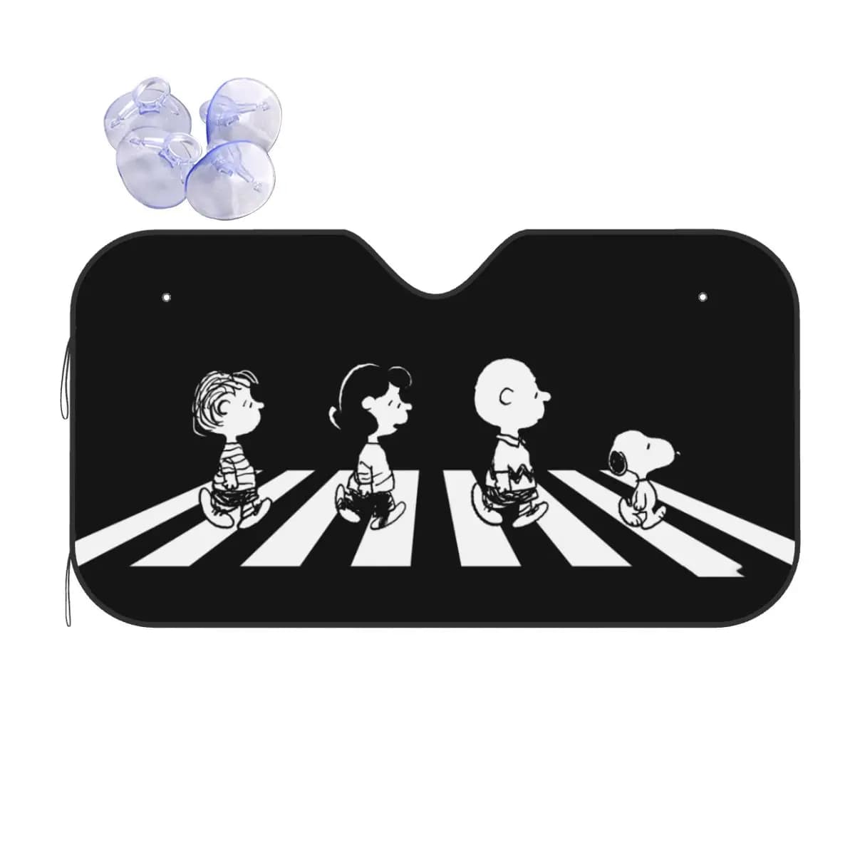 Rock Tees Group Walk Snoopys Windshield Sunshade Personality Car Front Window Visor Car Window Windscreen Cover Solar Protect