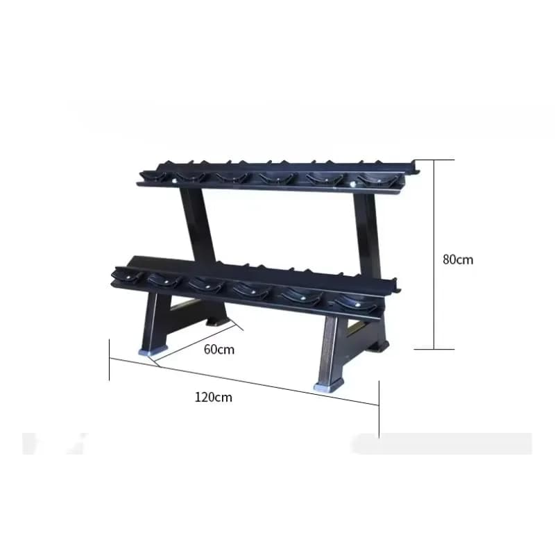 2-Tier Safe Metal Dumbbell Storage Rack Steel Build Unisex Design For Commercial Gym Equipment Best Choice