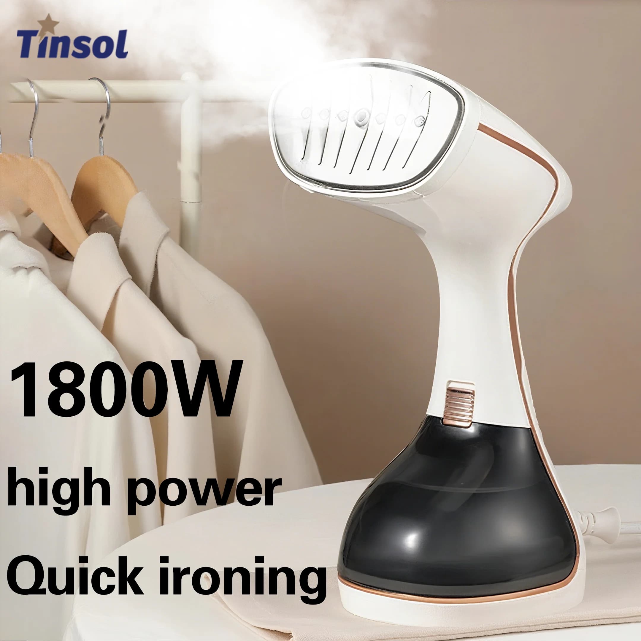 Ferro da stiro a vapore portatile da 1800 W Controllo touch screen 15 secondi Preriscaldamento rapido 320 ml Vaporizzatore portatile per vestiti in tessuto piccolo per la casa