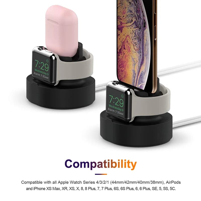 3 in 1 telefono orologio auricolare supporto di ricarica in silicone per IPhone 14 15 Pro Max IWatch Airpods Pro 2 3 Dock Station Soporte