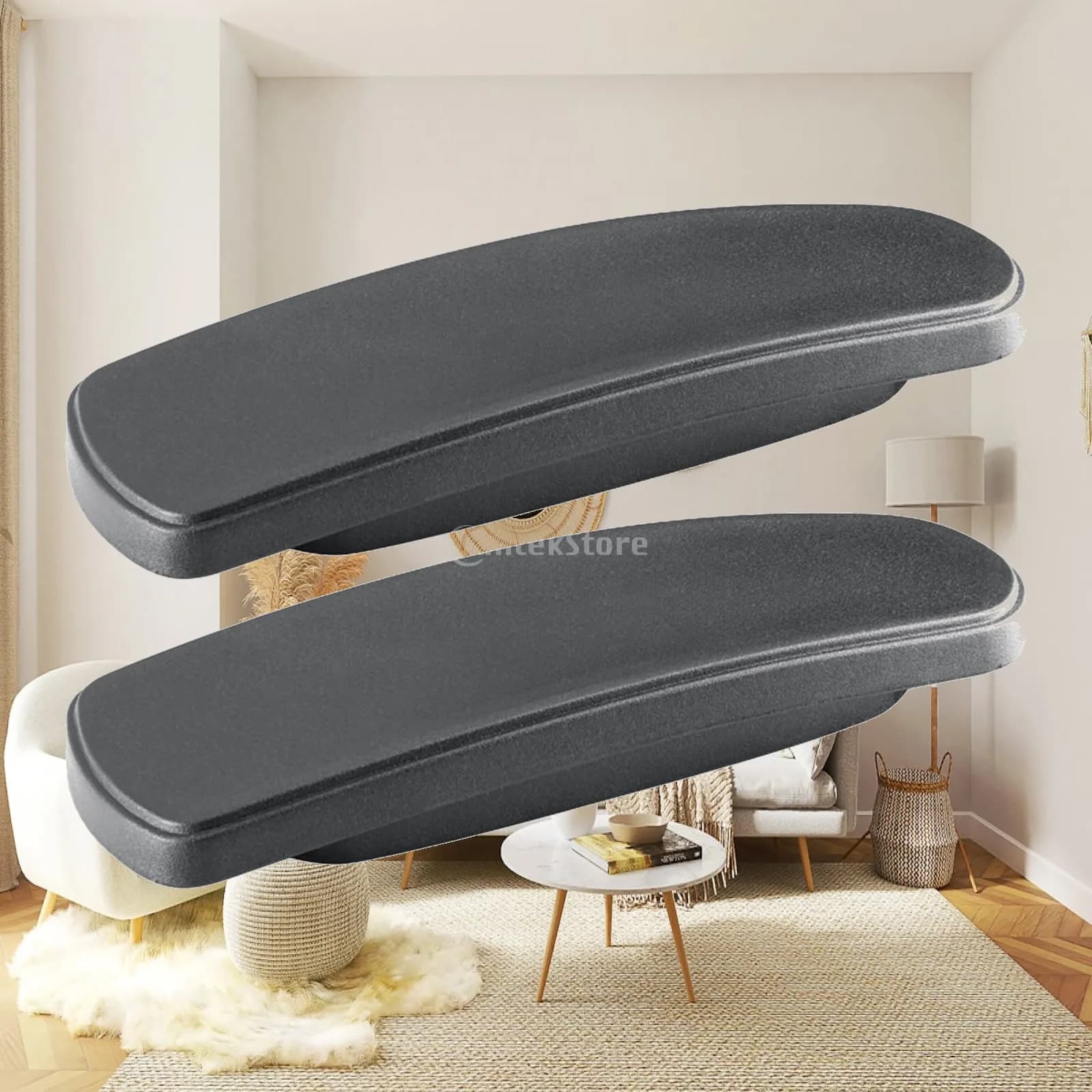 Gaming Chair Arm Cover Soft PU Polyurethane Armrest Pad Universal Household Support for Desk Chair Armrest