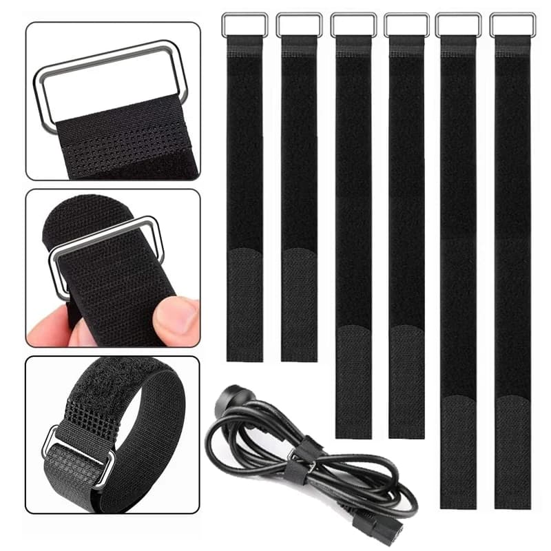 5/10 pezzi nylon fibbia inversa gancio e anello fascette riutilizzabili fascette per cavi per organizzatore di cavi fascette di fissaggio 20/30/40 cm