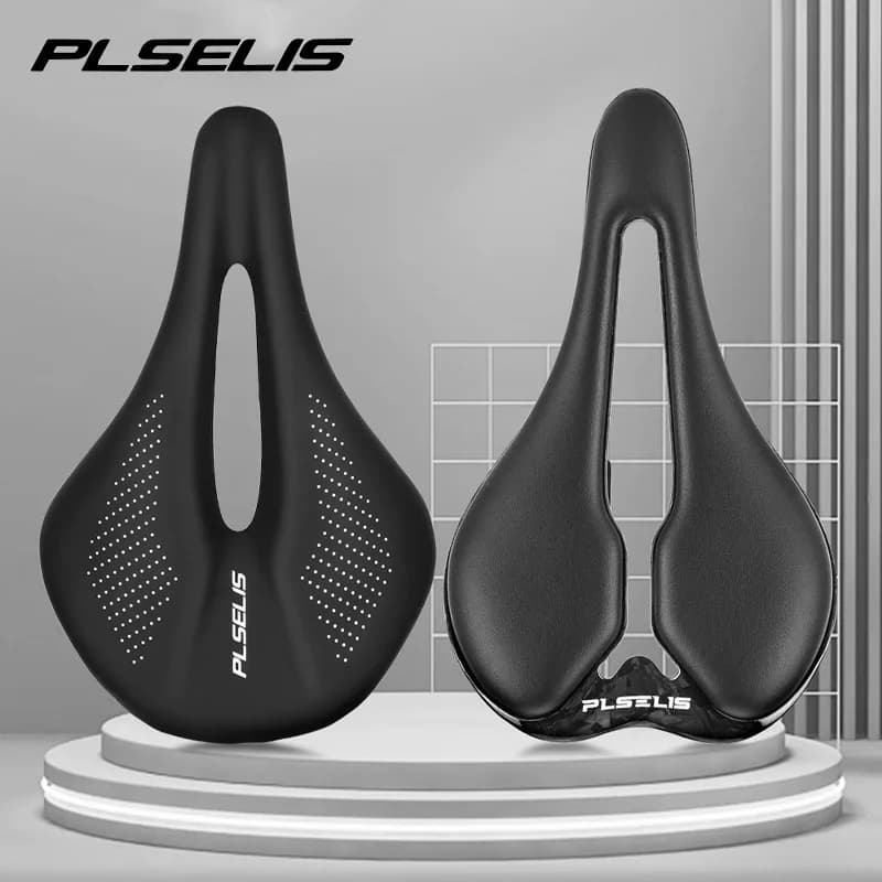 PLSELIS sella per bici da strada in carbonio 155mm 145mm di larghezza sella per bici da corsa in carbonio per uomo ergonomico Comodo cuscino del sedile per bici mtb