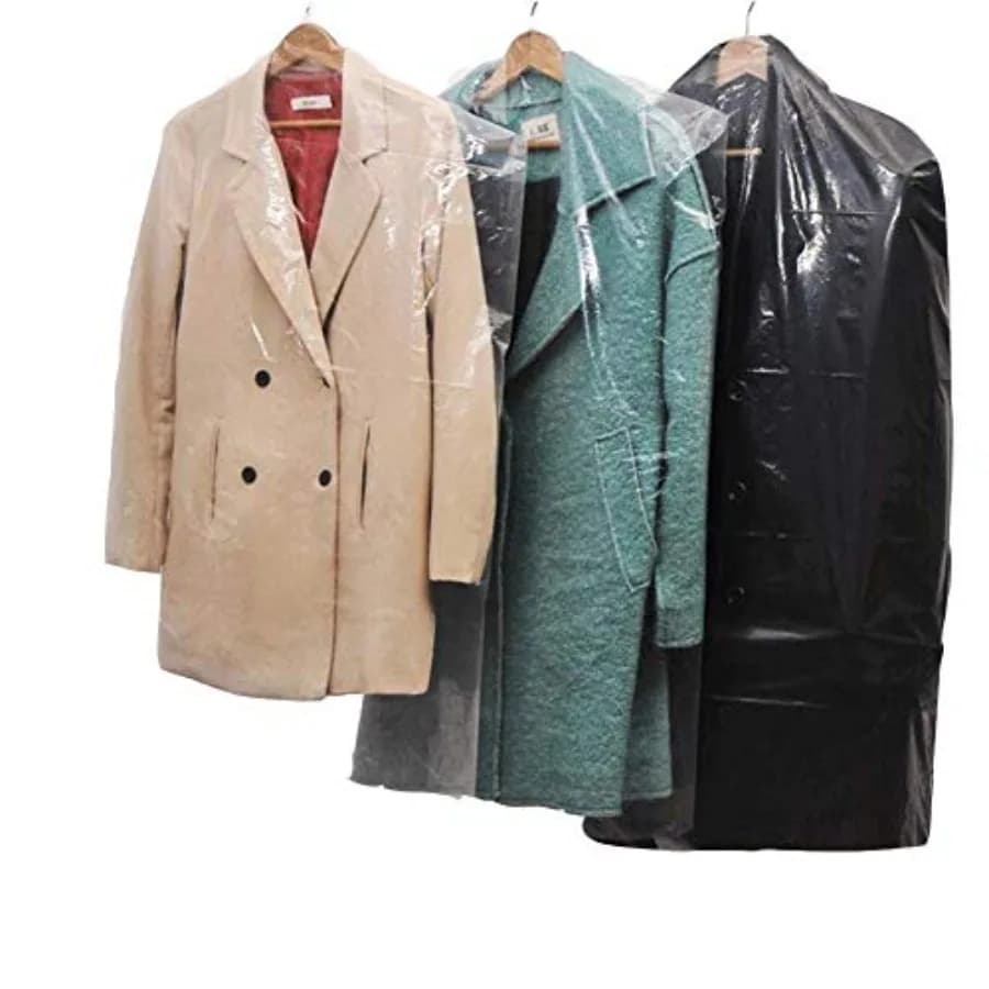 Clear Plastic Dry Cleaning Garment Bags Can be Hung Transparent Clothing Dust Cover