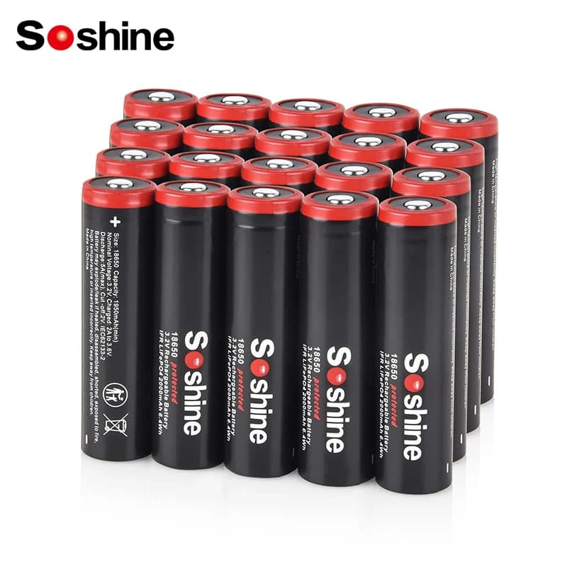 Soshine 3.2V 2000mAh LiFePO4 Batteria 18650 batterie ricaricabili con protetta per Power Bank Torcia da campeggio Luce Mouse