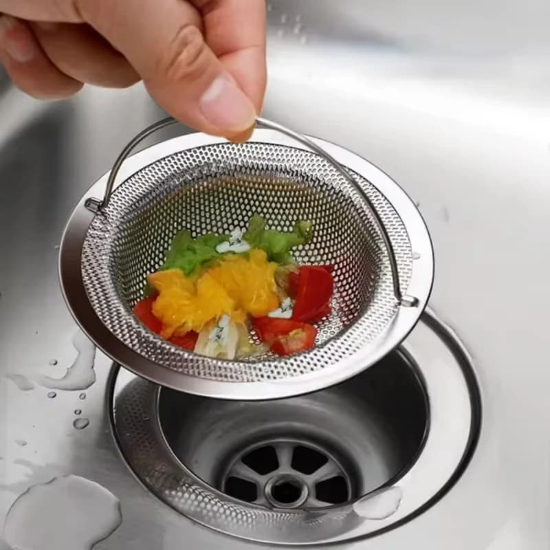Stainless steel bathtub filter, shower drain filter with handle, metal sink filter, floor drain filter for kitchen