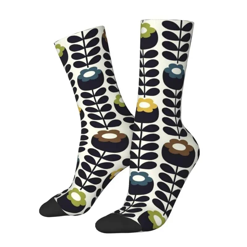 Personalized Men's Socks Orla Kiely Flowers Unisex Socks with Floral Scandinavian 3D Printing