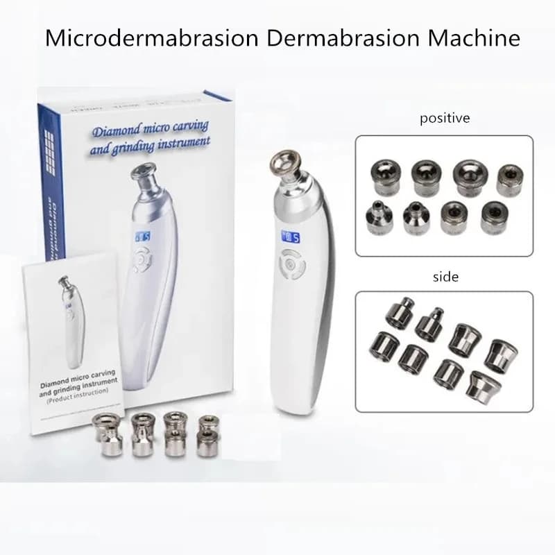 Macchina portatile per microdermoabrasione diamantata Cura della pelle del viso Dispositivo di bellezza per la rimozione dei punti neri con punte per dermoabrasione diamantate