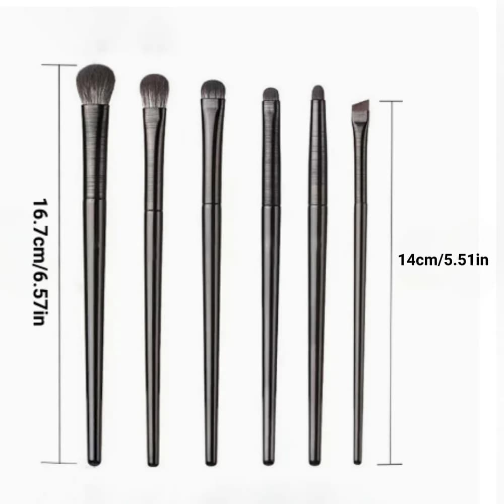 6PCS Professional Eye Makeup Brush Set Soft Bristle Eyeshadow Eyebrow Eyeliner Contour Detail Brush Facial Cosmetic Beauty Tools