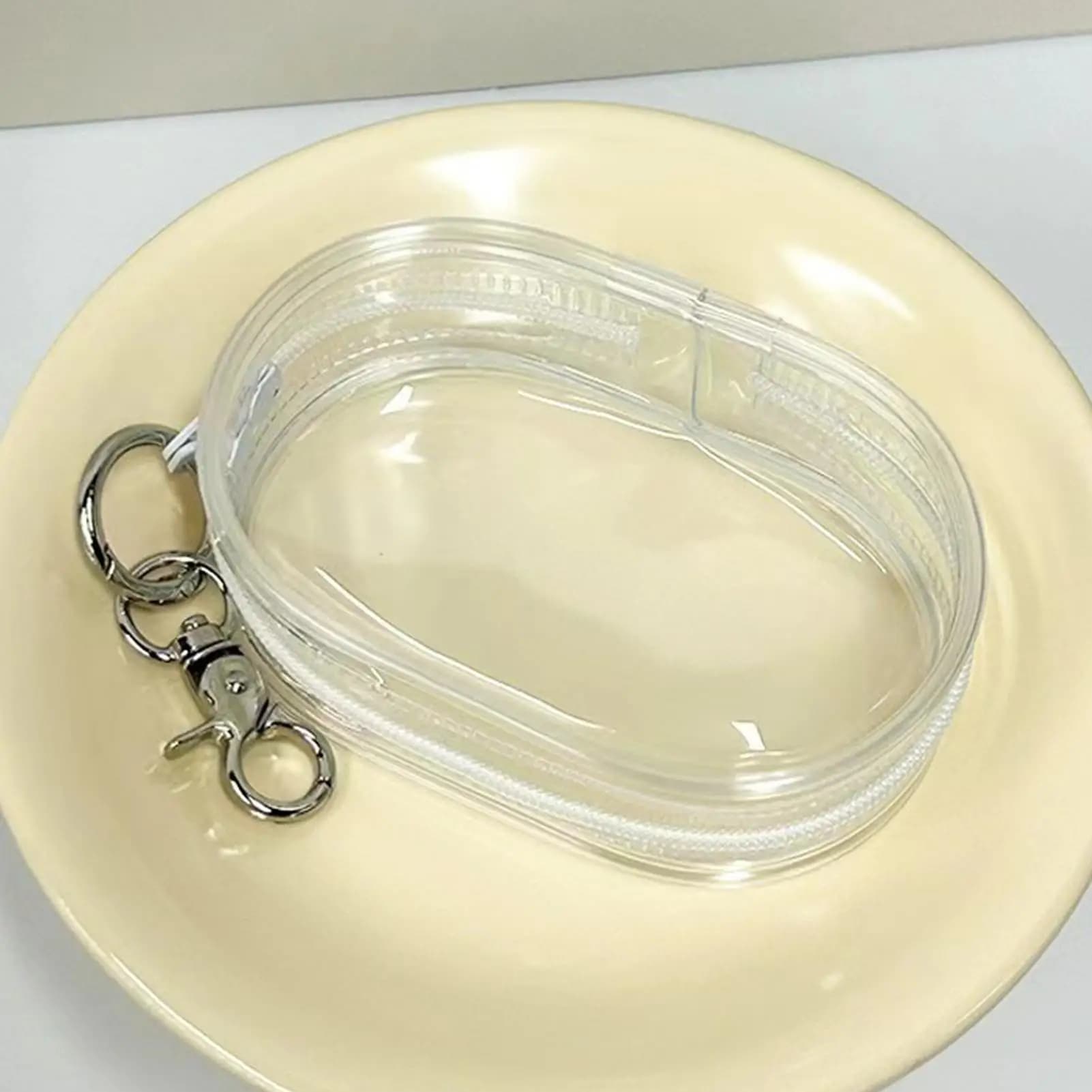 Scatola portaoggetti per cavo dati trasparente multifunzionale Borsa portaoggetti per cuffie trasparente da viaggio portatile per esterni Cavo dati Stoccaggio rotondo