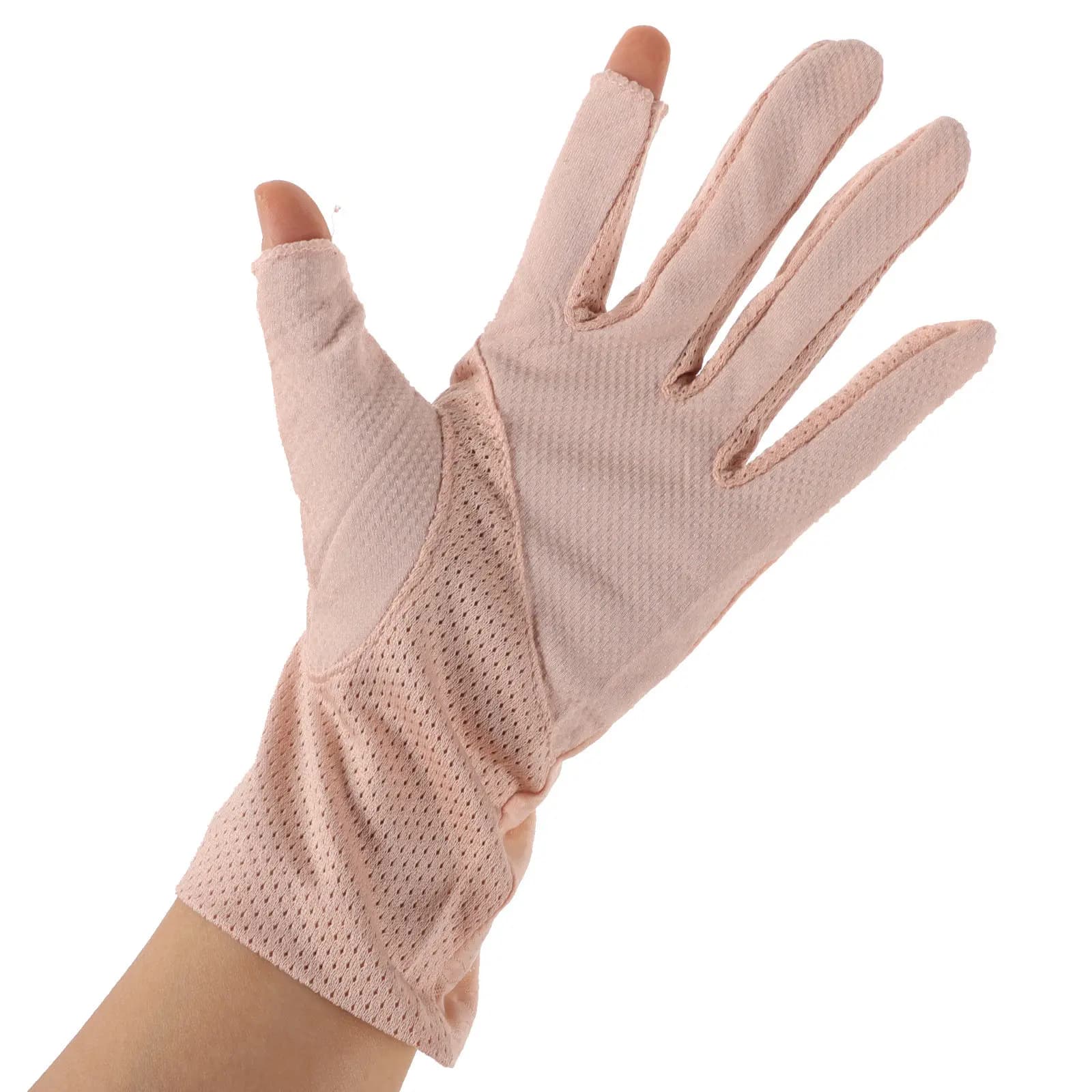 2Pairs Half Finger Cycling Gloves Sun Proof Breathable Shock Absorbing Non Slip Driving Gloves for Motorcycling Hiking Climbing