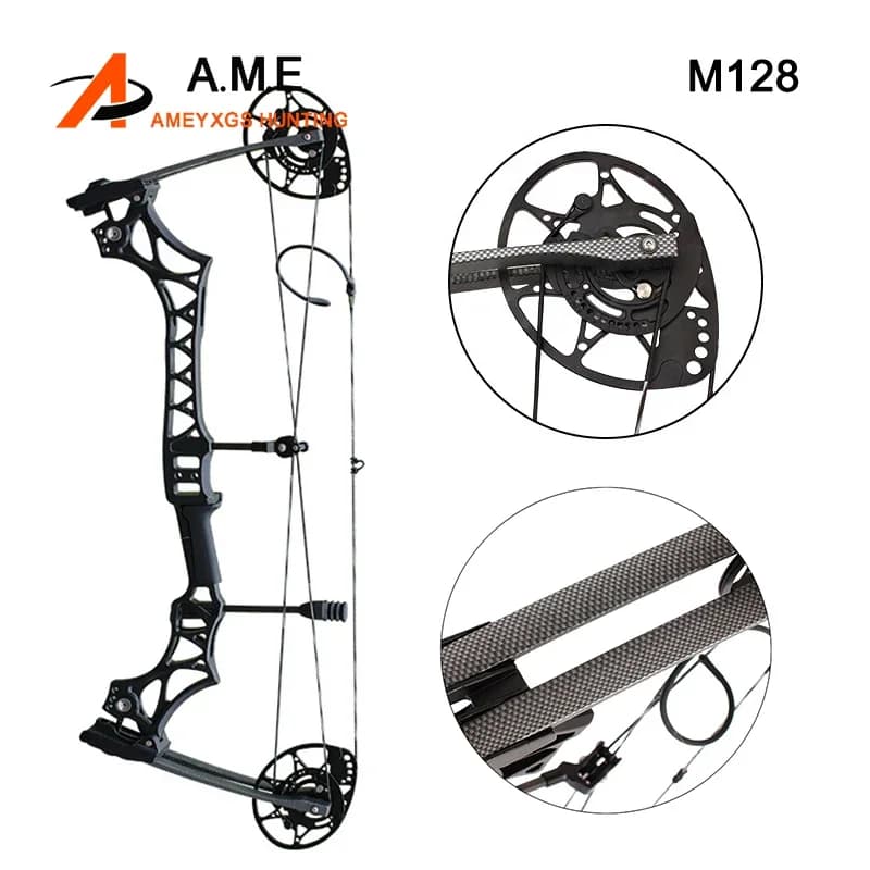 Archery Compound Bow 30-70lbs Adjustable Junxing M128 Composite Pulley Bow Arrow Speed 340fps for Shooting Hunting Target