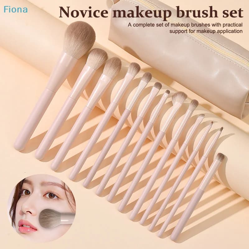 ✔ Set Completo di Pennelli per Trucco Nude Pink per Fondotinta, Ombretto, Blush e Correttore, Perfetto per Principianti e Uso Quotidiano