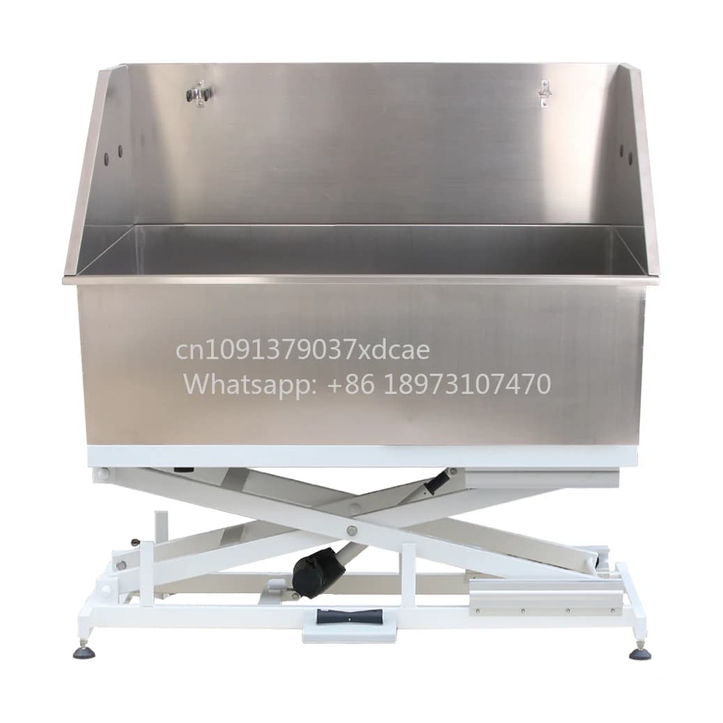 2026 HF Pet Spa Grooming Bathtub For Dogs Stainless Steel Tub With Lifting Base Washing Pet Bath Tub