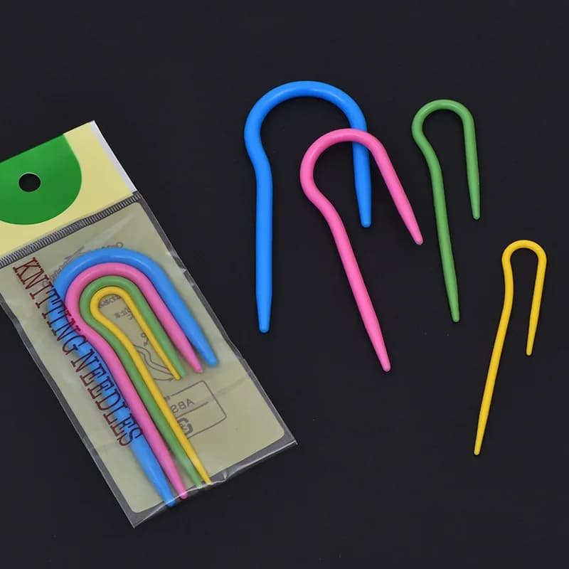 ABS Plastic U-Shape Twist Needles Large Eye Yarn Needles for Knitting Crochet Sewing DIY Craft Handicraft Tool
