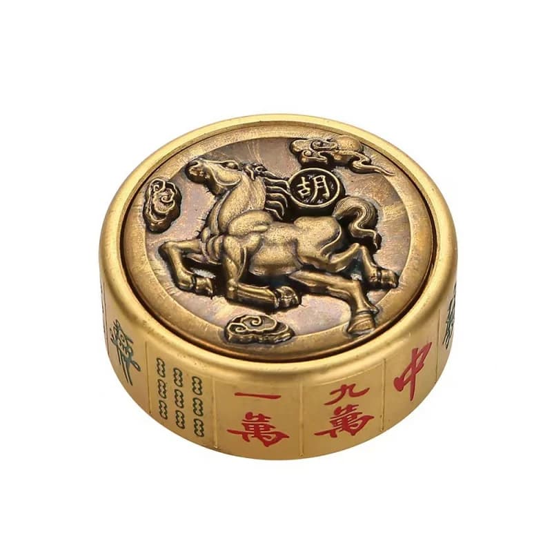 Fidget Spinner da Tavolo in Rame a Forma di Giocatore di Mahjong, con Vincita Istantanea, Antistress, Ingrosso