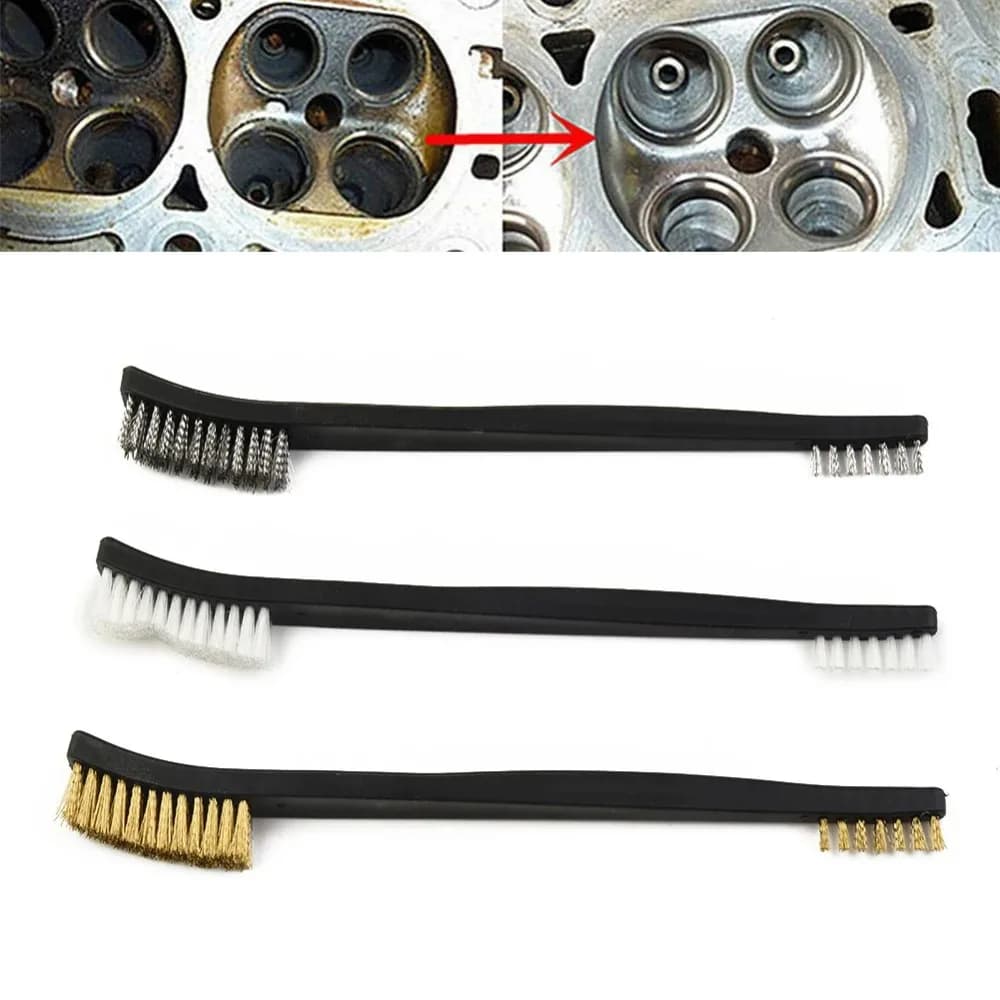 Set di 5 Spazzole Metalliche a Doppia Testa per Pulizia e Lucidatura, Attrezzi Manuali per Officina, Rimozione Ruggine