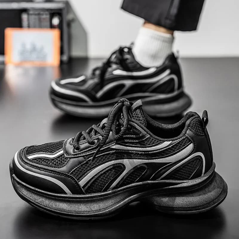 Sneakers da Uomo alla Moda 2026 in Pelle PU Traspirante, Scarpe da Corsa Maschili Antiscivolo per Sport all'Aperto