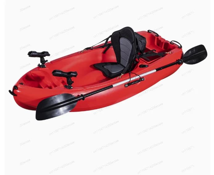 Kayak da Pesca Singolo 2M in Plastica, Barca a Remi Stampata Rotazionalmente, Piccolo Gommone con Pagaia per Giochi d'Acqua