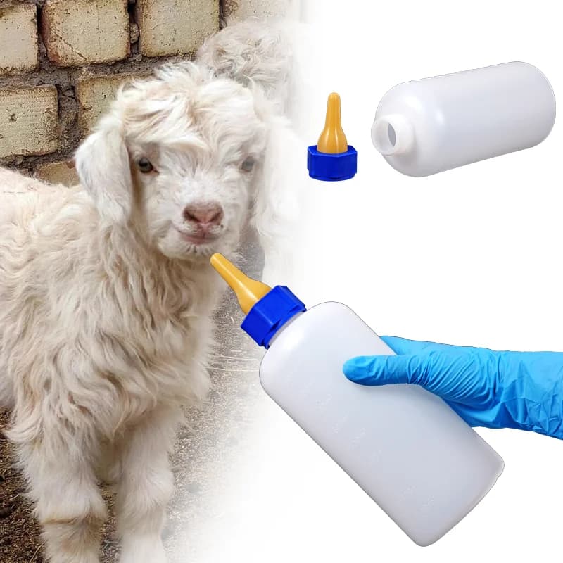Biberon per Agnelli da 900ML, Bottiglia per l'Allattamento di Vitelli e Agnelli, Ciuccio Giallo, Strumento per l'Allevamento e la Cura degli Animali