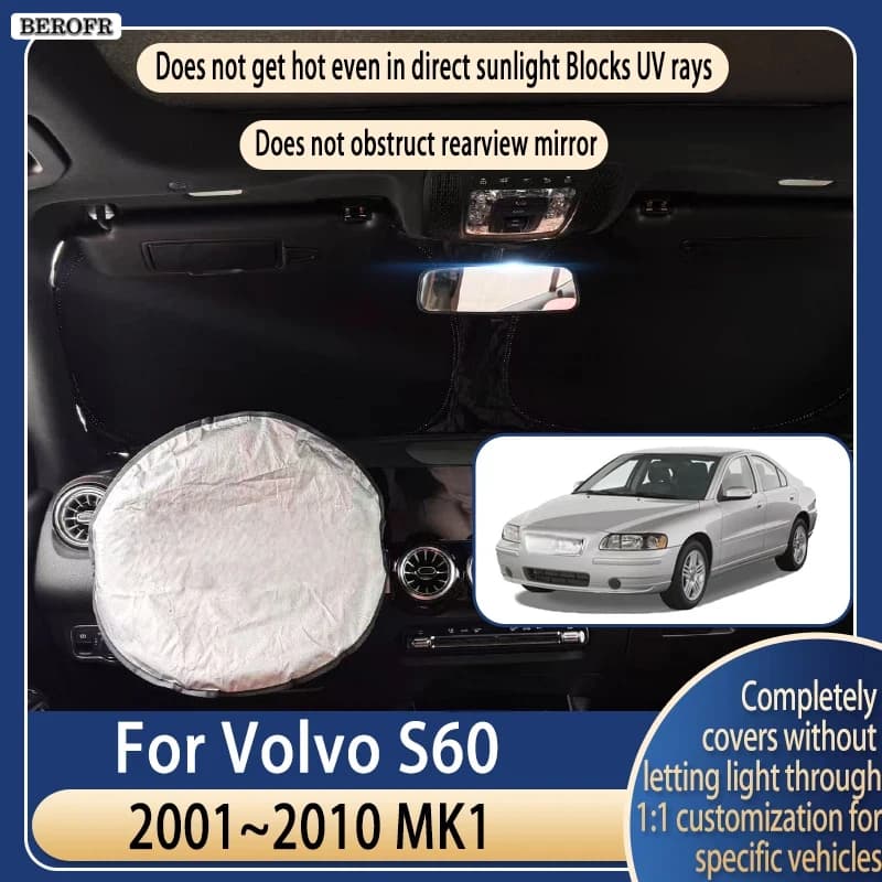 Steering wheel Car Sun Visor For Volvo S60 2001~2010 09 Summer Cooling Auto Accessories Front Windshield Sunshade Heat Insulati