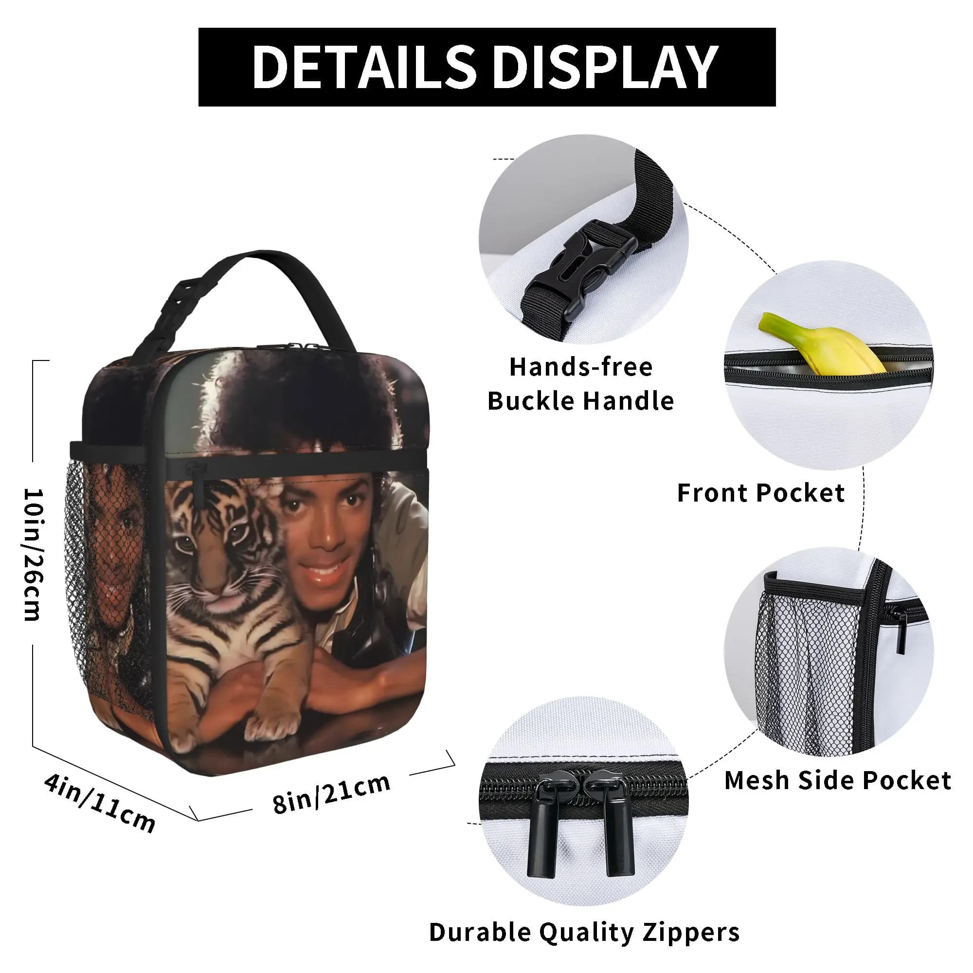 Michaels Jacksons Thermal Insulated Lunch Bags for Travel Reusable Food Bag Container Thermal Cooler Lunch Boxes