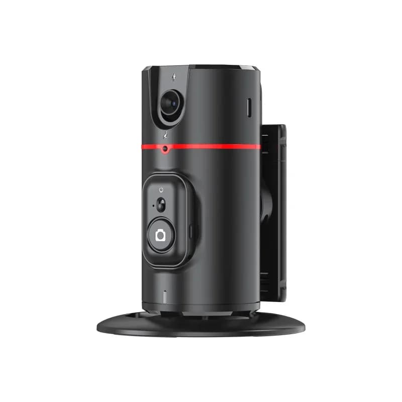 P02 gimbal di follow-up intelligente con tracciamento facciale a 360 gradi, staffa per selfie con luce di riempimento di bellezza con clip per telefono cellulare rimovibile