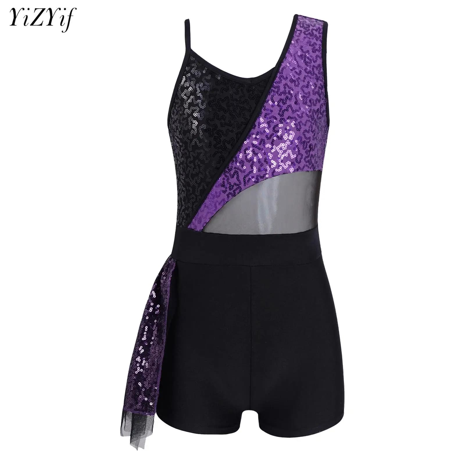 Body da balletto per bambini con canotta, paillettes scintillanti, body da ballo per ragazze, unitard per jazz, ginnastica, pattinaggio di figura, allenamento yoga