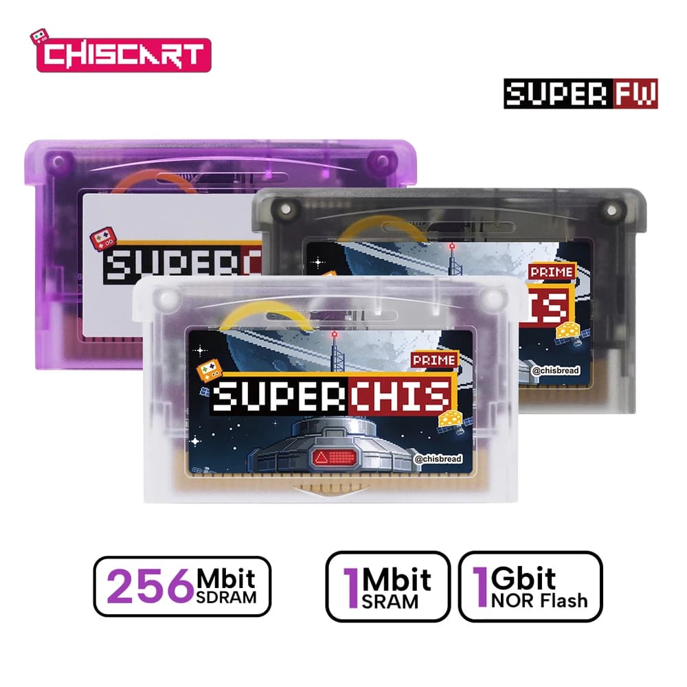 SuperChis Prime Game Reader Cart per Nintendo GBA/NDS/GBA SP/GB Player SDRAM Alimentato da SuperFW NOR Flash