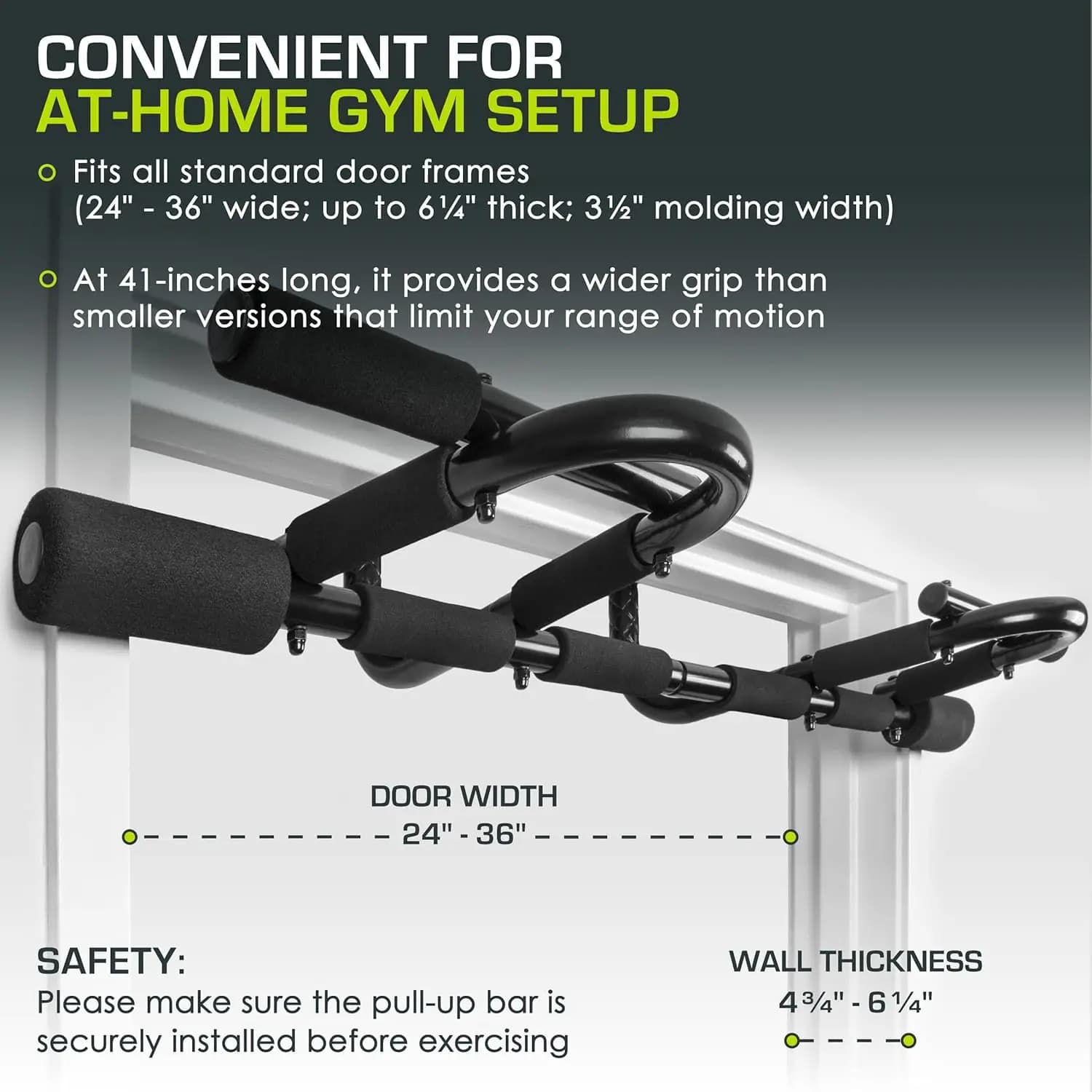 Horizontal Door Bar, Multipurpose Traction Bar for Fitness and Home Gym
