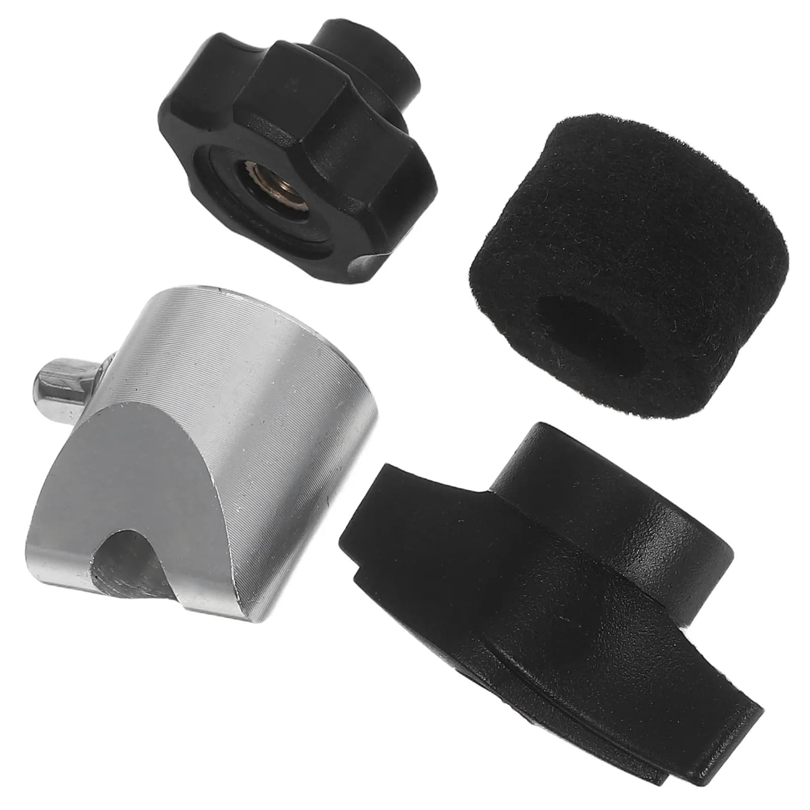 Set di 4 accessori per supporto piatti, dadi a sgancio rapido, feltro, morsetti per kit batteria elettronica e percussioni