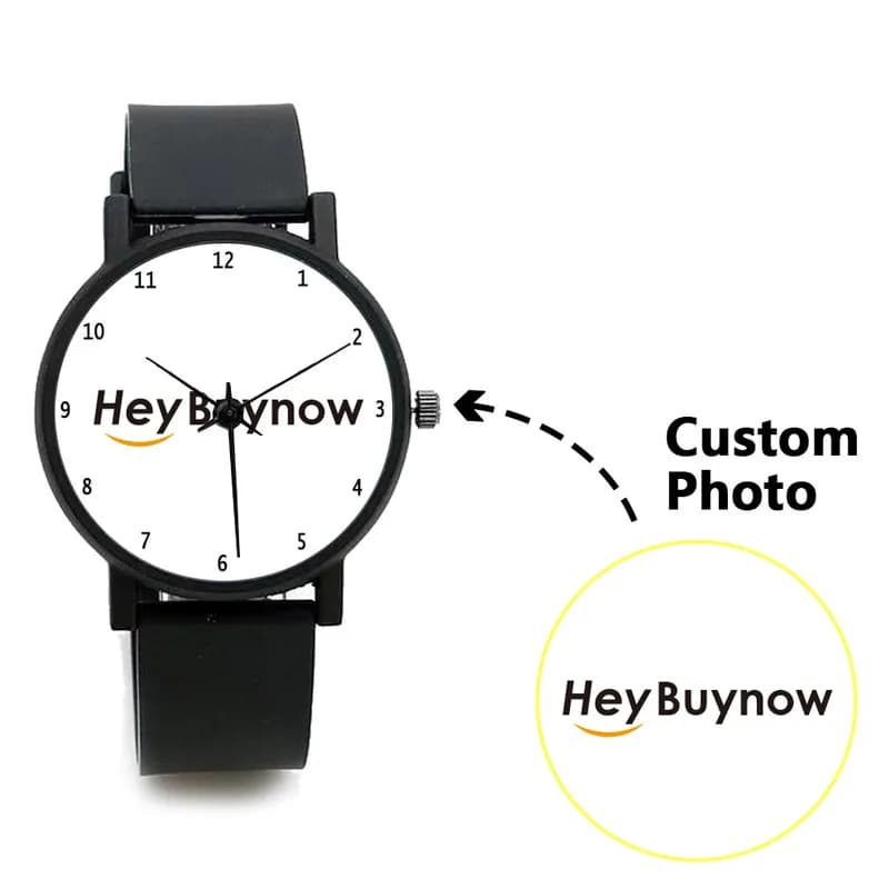 Quadrante personalizzato, stampa fotografica personalizzata, Logo del marchio, orologio al quarzo Casual per uomo e donna, orologio da coppia, regalo di compleanno