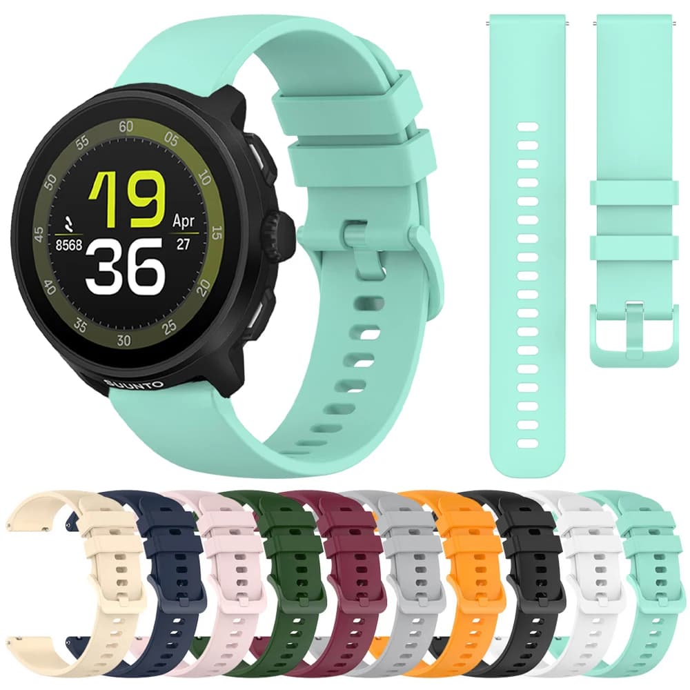 20mm 22mm Replacement Strap for SUUNTO RACE RUN/RACE S/Ocean/VERTICAL/5 9 PEAK Pro/3 Silicone Sports Strap for Fitness
