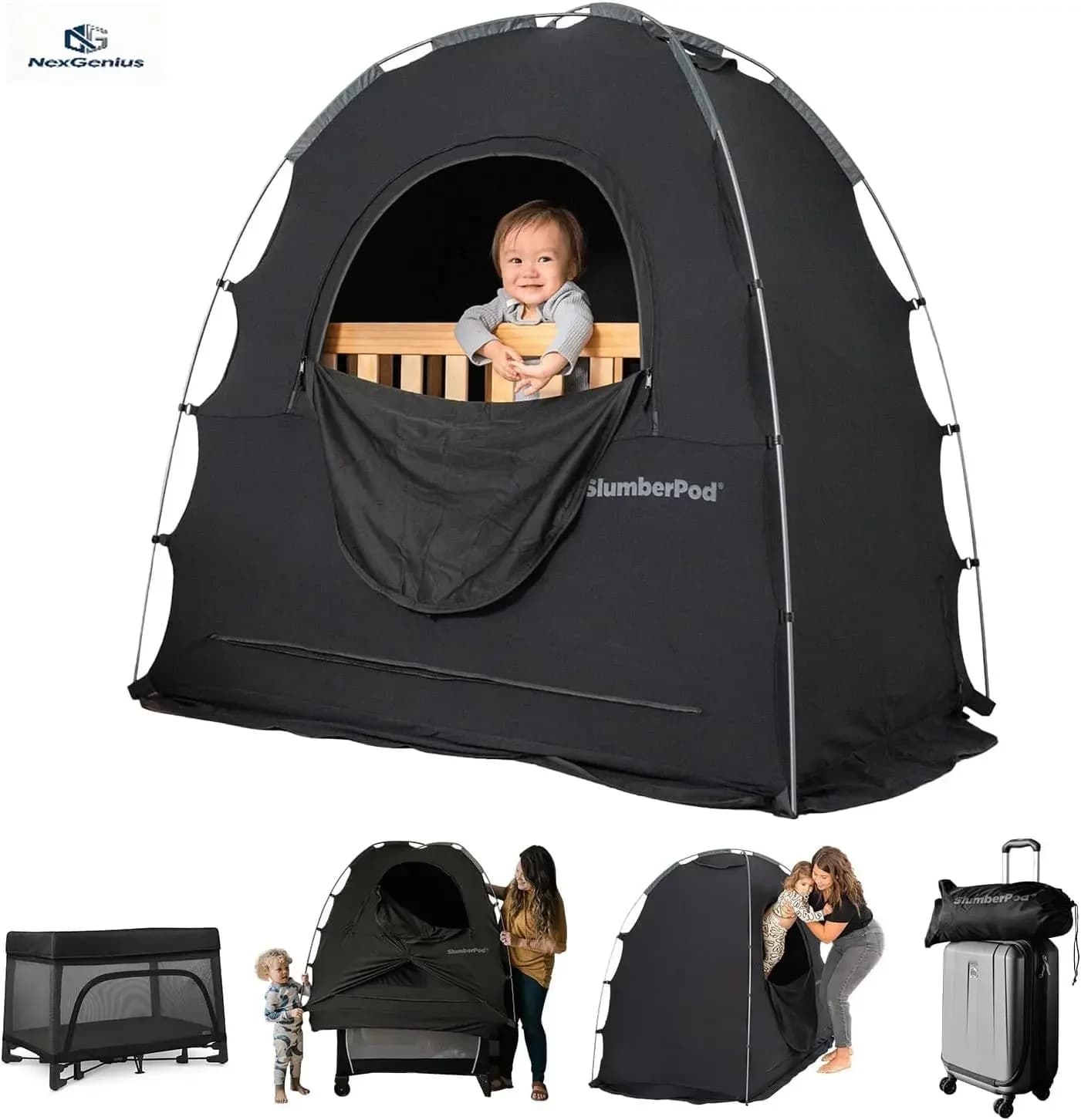 Tenda da Viaggio per Neonati e Bambini, Mini Culla Portatile, Copertura per Lettino, Pod per il Sonno dei Bambini, Custodia per Monitor, Custodia per Ventilatore, Blocca la Luce