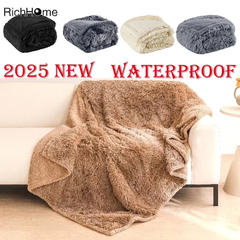 Coperta impermeabile al 100% per gli amanti di grandi dimensioni per letti Camera da letto Coperte calde shaggy di lusso Coperta in microfibra Dropshipping
