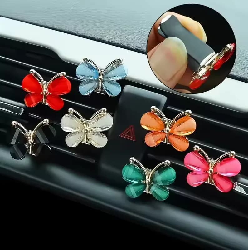 Profumo per auto Uscita aria automatica Clip per profumo Deodorante per ambienti Accessori per la decorazione dell'auto Rossetto interno Decorazione con stampa labbra a farfalla