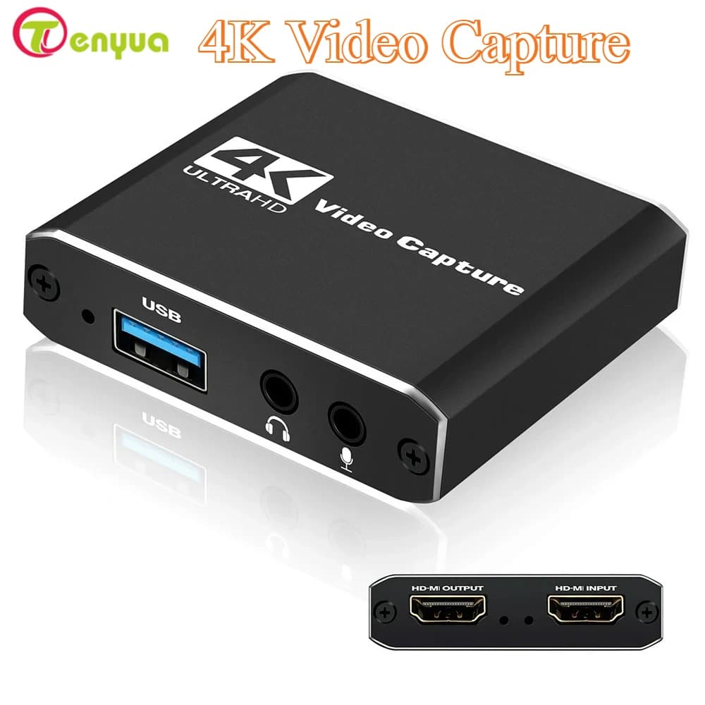 Scheda di acquisizione video 1080P 60Hz con microfono in 4K HDMI compatibile con USB 3.0 scatola di registrazione per PC Switch Game Trasmissione in diretta