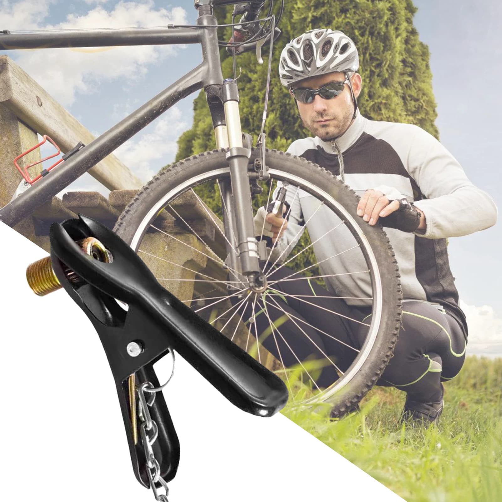 Adattatore per pompa da bicicletta Presta a Schrader Clip per valvola Ugello di conversione mandrino ad aria britannico per accessori per gonfiaggio
