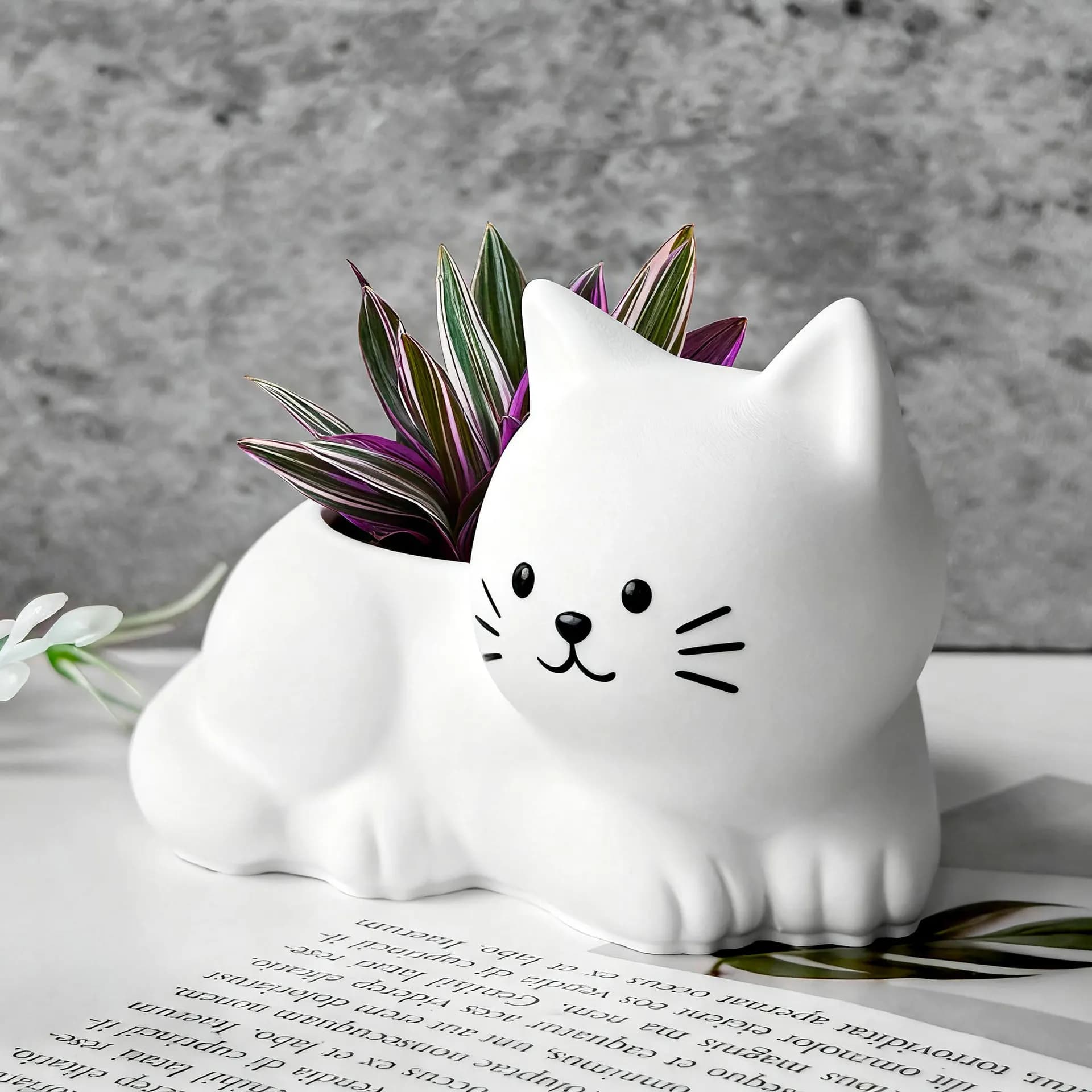 Stampo in silicone per vaso di gesso per gatti dei cartoni animati, forma di gattino, tazza, scatola di immagazzinaggio della cera, stampi per piante in vaso da giardino